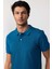 Erkek Polo Yaka Slim Fit Düz Pamuk Pike Petrol Tişört 1