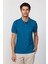 Erkek Polo Yaka Slim Fit Düz Pamuk Pike Petrol Tişört 2