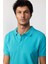 Erkek Slim Fit Dar Kesim Pamuk Düz Pike Yeşil Polo Yaka Tişört 1