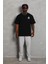 Unisex Baskılı Bisiklet Yaka T-Shirt 20/1 Penye - Siyah 5