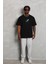Unisex Baskılı Bisiklet Yaka T-Shirt 20/1 Penye - Siyah 3