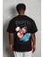 Unisex Baskılı Bisiklet Yaka T-Shirt 20/1 Penye - Siyah 5