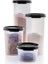 Oval Yuvarlak Kuru Gıda Saklama Kabı 4'lü 200-440-650-890ML Siyah 1
