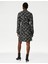 Regular Fit Desenli Mini Elbise 3