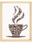 Mutfak Coffee Cup-Kahve Fincanı Ahşap Çerçeveli Poster Tekli Dekor Duvar Tablo Seti 2