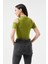 Omuz Detay Crop Bluz Yağ Yeşili 5