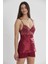 Saten Dantelli Şort Babydoll Takım 415 - Bordo 3