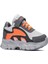 Rahat Çocuk Spor Ayakkabı Sneaker Cilt Filet Siyah/gri/turuncu 1