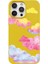 iPhone 13 Pro Colorful Clouds Tasarımlı Sarı Renkli Silikon Telefon Kılıfı 1