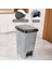 Pedallı Gri Banyo Mutfak Çöp Kovası Siyah Kapaklı Slim Pedallı Çöp Kovası 25LITRE 2