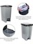 Pedallı Gri Banyo Mutfak Çöp Kovası Siyah Kapaklı Slim Pedallı Çöp Kovası 25LITRE 4