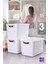 Mowo Home Storage Box Beyaz 3 Adet 15 Lt Çok Amaçlı Düzenleyici Kapaklı Kutu, Dekoratif Saklama Kutusu, Organizer 1