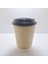 Double Wall Karton Kağıt Bardak Kraft Siyah 14 Oz 410 ml Siyah Kapaklı 40 Adet 1
