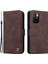 Anti-Drop Pu Deri Cüzdan Stand Kapak Telefon Kılıfı Xiaomi Redmi Için Ağaç Desen Metal Düğmesi Dekor Not 11 4g (Mediatek)/10 4g (2021)/10 2022 4g/10 Prime-Brown (Yurt Dışından) 1