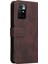 Anti-Drop Pu Deri Cüzdan Stand Kapak Telefon Kılıfı Xiaomi Redmi Için Ağaç Desen Metal Düğmesi Dekor Not 11 4g (Mediatek)/10 4g (2021)/10 2022 4g/10 Prime-Brown (Yurt Dışından) 4
