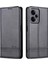 Xiaomi Redmi Için Note 12 Pro+ 5g Cowhide Doku Pu Deri Kılıf Manyetik Otomatik Absorbed Stand Cüzdan Telefon Kapağı-Siyah (Yurt Dışından) 1