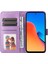 Xiaomi Redmi 12 4g Için Pu Deri Kapağı Ayçiçeği Baskılı Cüzdan Anti-Çizik Akıllı Telefon Kılıfı-Mor (Yurt Dışından) 2