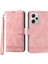 Xiaomi Redmi Için Note 12 Pro+ 5g Çizgiler Baskılı Deri Cüzdan Telefon Kılıfı Flip Stand Anti Drop Kapağı-Pembe (Yurt Dışından) 1