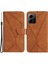 Xiaomi Redmi Için HT05 Pu Deri Telefon Kılıfı Not 12 4g Baskılı Çizgi Cüzdan Stand Cilt Touch Cover-Brown (Yurt Dışından) 1