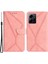 Xiaomi Redmi Için HT05 Pu Deri Telefon Kılıfı Not 12 4g Baskılı Çizgi Cüzdan Stand Cilt-Touch Kapak Pembe (Yurt Dışından) 1