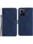 Xiaomi Redmi Için HT05 Pu Deri Telefon Kılıfı Not 12 4g Baskılı Çizgi Cüzdan Stand Cilt-Touch Cover-Blue (Yurt Dışından) 1