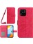 Xiaomi Redmi 10C 4g HT04 Ayçiçeği Baskılı Baskılı Cilt Dokunlu Çizelge Anti-Çizelge Kılıfı Manyetik Toka Pu Deri Cüzdan Kapak Standı Omuz Kayışı Rose (Yurt Dışından) 1