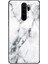 Xiaomi Redmi Için Mermer Doku Temperli Cam+Pc+Tpu Hibrit Kılıf Not 8 Pro-Beyaz (Yurt Dışından) 1