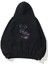 Unisex Black Panter Pembe Yapraklar Ön Arka Baskılı Siyah Sweatshirt Hoodie 1
