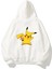 Unisex Pokemon Pikachu Ön Arka Baskılı Beyaz Sweatshirt Hoodie 1