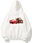 Unisex Şimşek Mcqueen ve Tow Mater Ön Arka Baskılı Beyaz Sweatshirt Hoodie 1