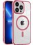 Magsafe-Pembe ile Uyumlu iPhone13 Pro Pc+Tpu Şeffaf Kılıf Için Manyetik Telefon Kapağı (Yurt Dışından) 1