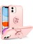 iPhone11 Case Pc+Tpu Hybrid Telefon Geri Kapak Halka Tutucu Pembe-Rose Altın (Yurt Dışından) 1