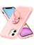 iPhone11 Case Pc+Tpu Hybrid Telefon Geri Kapak Halka Tutucu Pembe-Rose Altın (Yurt Dışından) 3