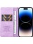 iPhone14 Pro Magnetic Pu Deri Cüzdan Kılıfı Bırak-Kötü Stand Telefon Kapak Morası (Yurt Dışından) 2