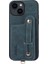 iPhone15 Pl Pu Deri Kaplamalı Tpu+Pc Kart Yuvaları Kapak Litchi Doku Kickstand Telefon Kılıfı Blue (Yurt Dışından) 1
