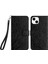 iPhone14 Plus Içinpu Derisi Baskılı Cüzdan Stand Mobil Telefon Kılıfı Black (Yurt Dışından) 1