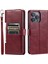 Strap-Wine Red ile Kart Tutucu Telefon Stand Kapağı ile iPhone13 Pro Deri Kılıfı (Yurt Dışından) 1
