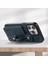 iPhone15 Pl Pu Deri Kaplamalı Tpu+Pc Kart Yuvaları Kapak Litchi Doku Kickstand Telefon Kılıfı Blue (Yurt Dışından) 2