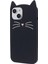 iPhone13 Akıllı Telefon Kılıfı 3D Bıyık Kedi Şok Geçirmez Silikon Cep Telefonu Kapak Black (Yurt Dışından) 2