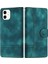 Retro Deri Telefon Kapağı iPhone11 Katlanır Stand Cüzdan Çizgileri Baskılı Kılıf Yeşili (Yurt Dışından) 1