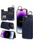 iPhone14 Pro Case Bırak Damalı Pu Deri+Tpu Telefon Kapağı Kickstand Shell-Navy Blue (Yurt Dışından) 1
