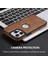 iPhone13 Pro 6.1 Inç Için Slim Fit Pu Deri+Tpu Düz Renk Tasarım Telefon Koruyucu-Kahverengi (Yurt Dışından) 5