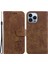 iPhone14 Pro Max Deri Cüzdan Stand Akıllı Telefon Kabuğu Karikatür Tiger Prescint Cover-Brown (Yurt Dışından) 1
