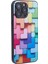 iPhone13 Pro Temperli Cam Kılıf Renkli Yapı Taşları Için Desen Telefon Arka Kapak Black (Yurt Dışından) 1