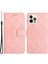 iPhone13 Pro 6.1 Inç Pu Pu Deri Stand Şok Geçirmez Telefon Kapak Pembe (Yurt Dışından) 1