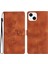 iPhone15 Telefon Kasası Için Basılmış Çiçek Cüzdan Ön-Paraşütle Anti-Parmak Izi Deri Manyetik Stand Kapak Kahverengi (Yurt Dışından) 1