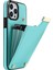 iPhone13 Pro Max Case Telefon Kapağı Tpu+Pu Deri+Metal Kabuk Kart Tutucu Nane Yeşil (Yurt Dışından) 1