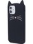 iPhone12 Pro 6.1 Inç/12 6.1 Inç Kasa 3D Bıyık Kedi Yumuşak Silikon Telefon Kabuk Black (Yurt Dışından) 1