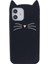 iPhone12 Pro 6.1 Inç/12 6.1 Inç Kasa 3D Bıyık Kedi Yumuşak Silikon Telefon Kabuk Black (Yurt Dışından) 3