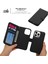 iPhone15 Pu Deri Çapraz Doku Telefon Kılıfı 2'si 1 Arada Çıkarılabilir Flip Stand Cover-Black (Yurt Dışından) 5